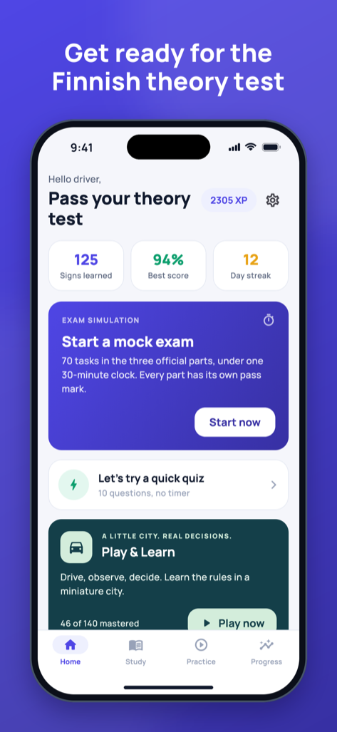 Teoriakoe FI mobile app